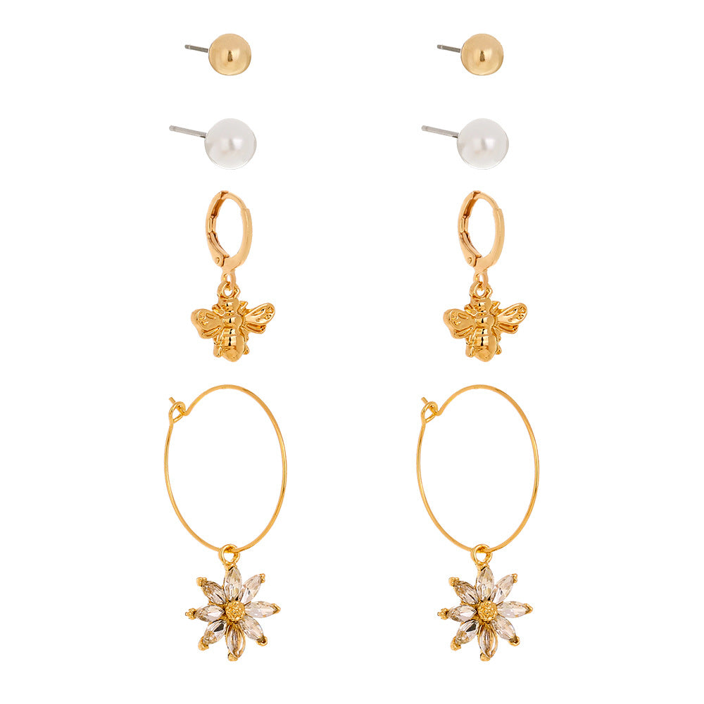 Earring Set, Pearl Studs, Butterfly Short Earrings, Earrings - My Store