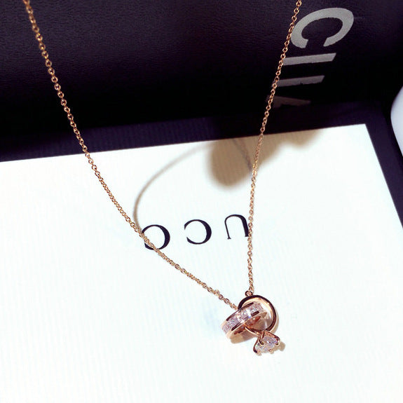 Diamond Inlaid Temperament Clavicle Necklace Short Necklace