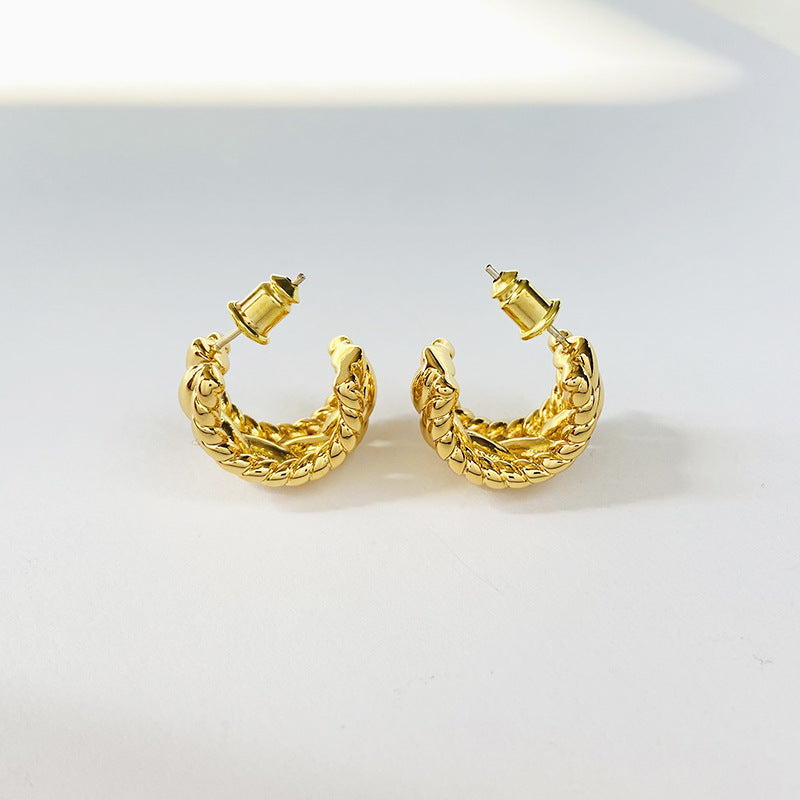 Twisted Twist Earrings Earrings Exaggerated Niche European And American Retro Earrings Earring - My Store