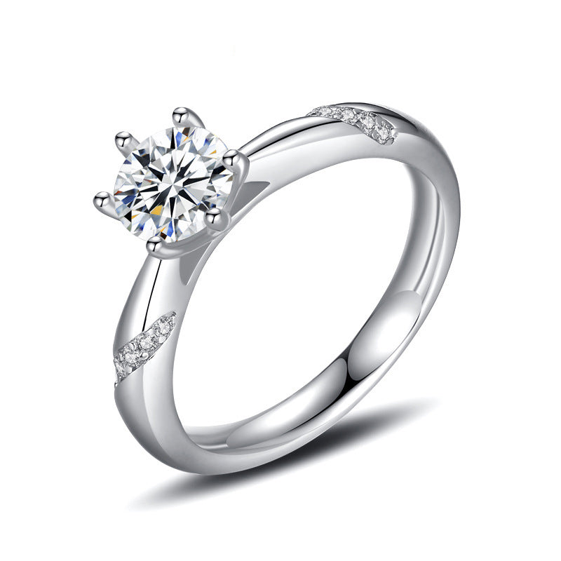 Sterling silver gold-plated moissanite ring - My Store