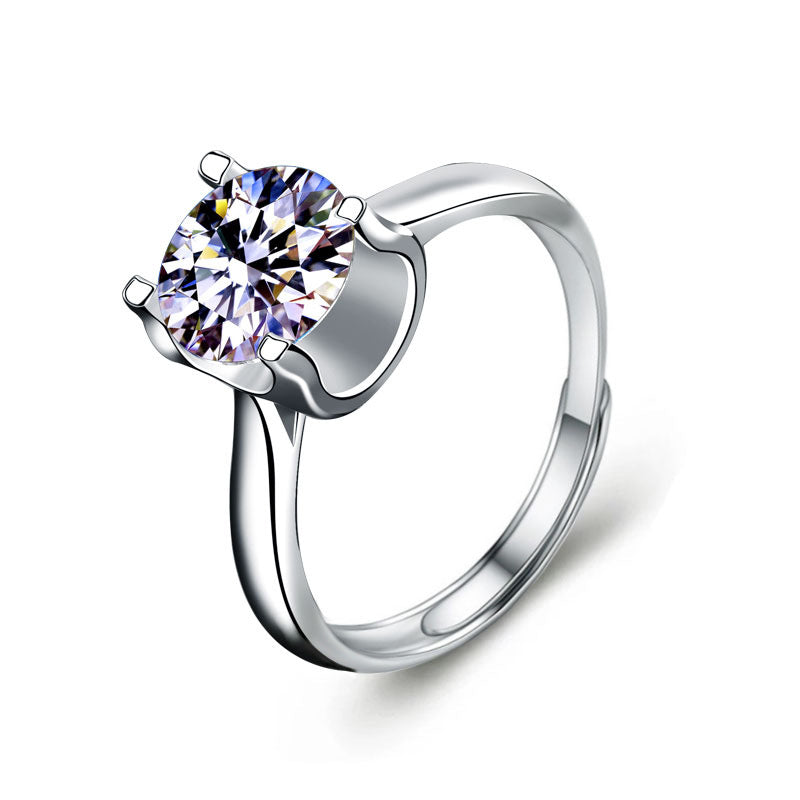 Moissanite Women's Wedding Ring Sterling Silver - My Store
