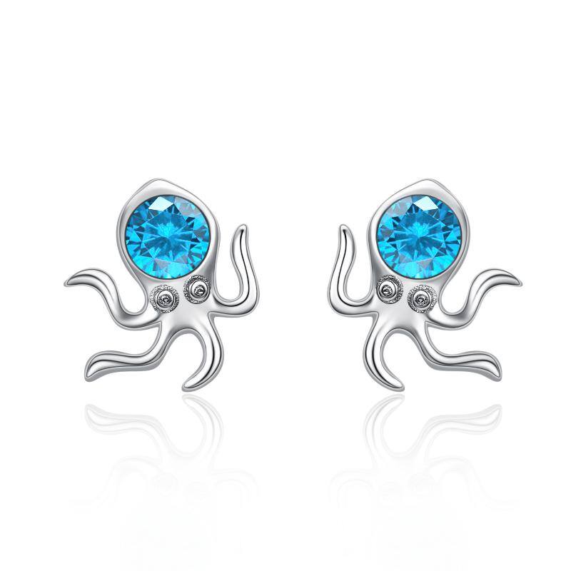 925 Silver Octpus Earrings Studs Earrings Gift for Women Girls - My Store