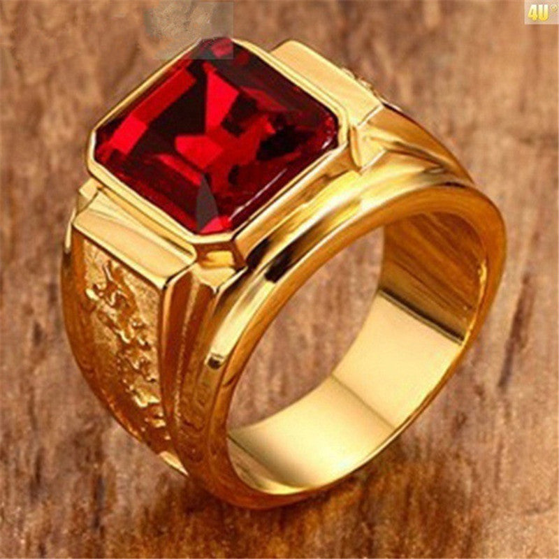 Trendy Fashion Rings Vintage Men's Gold Diamond Rings - My Store
