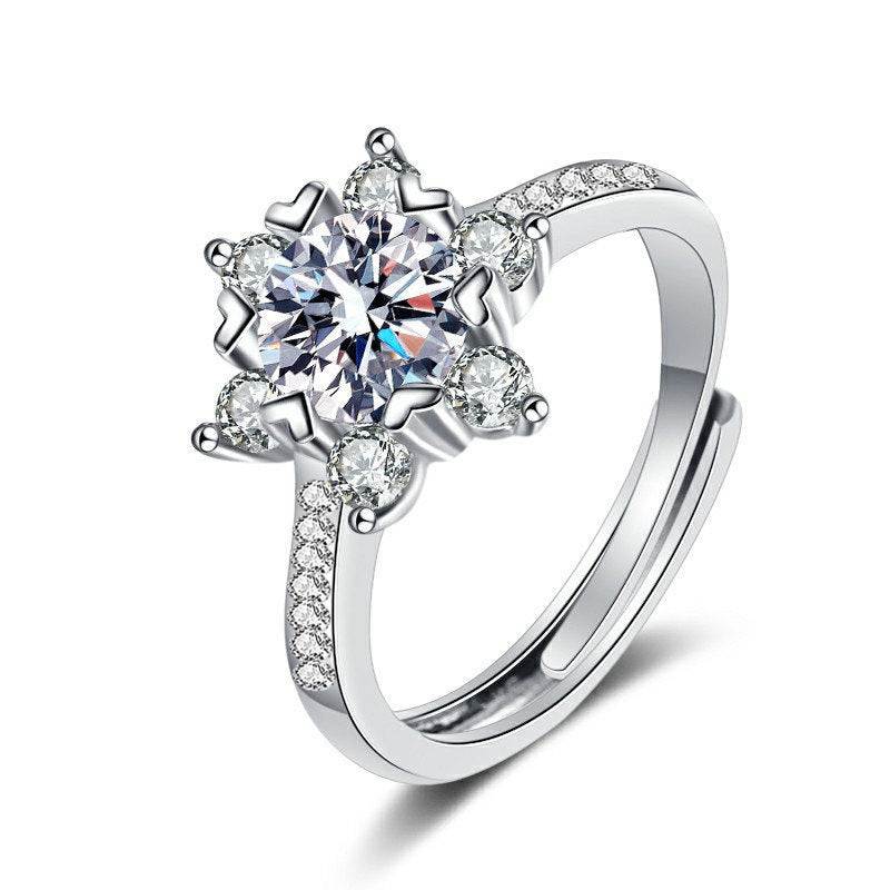 Women's Niche Snowflake Moissanite 925 Sterling Silver Ring - My Store