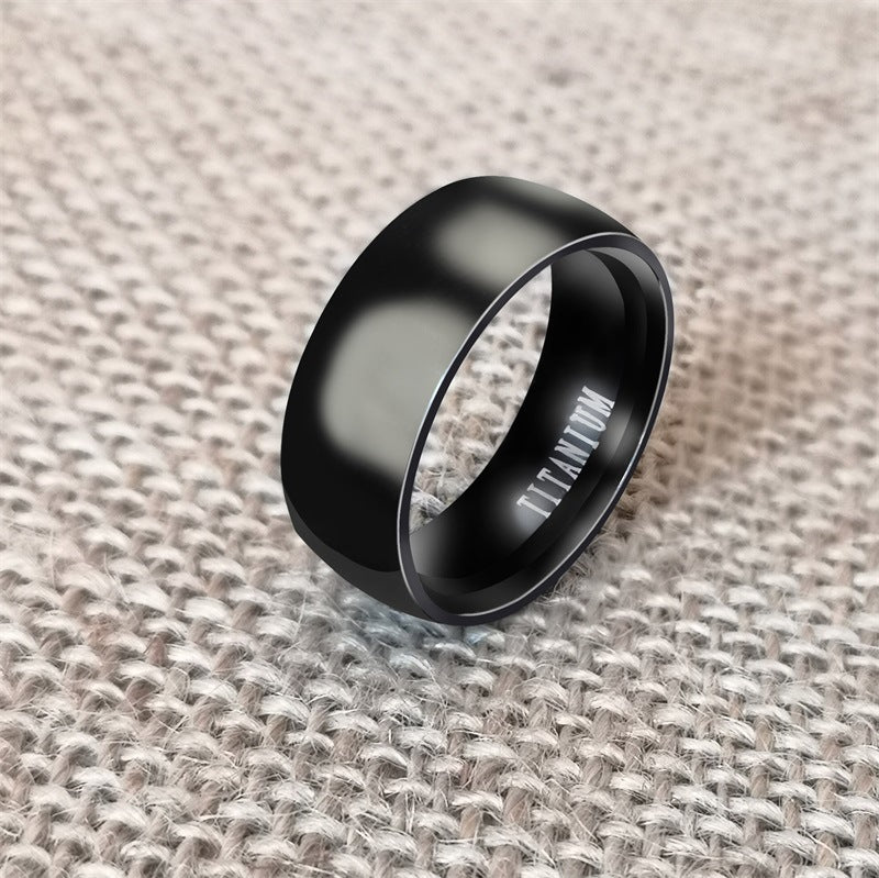 Men's Black Titanium Ring Matte Finished Classic Engagement Anel Jewelry For Male Wedding Bands - My Store