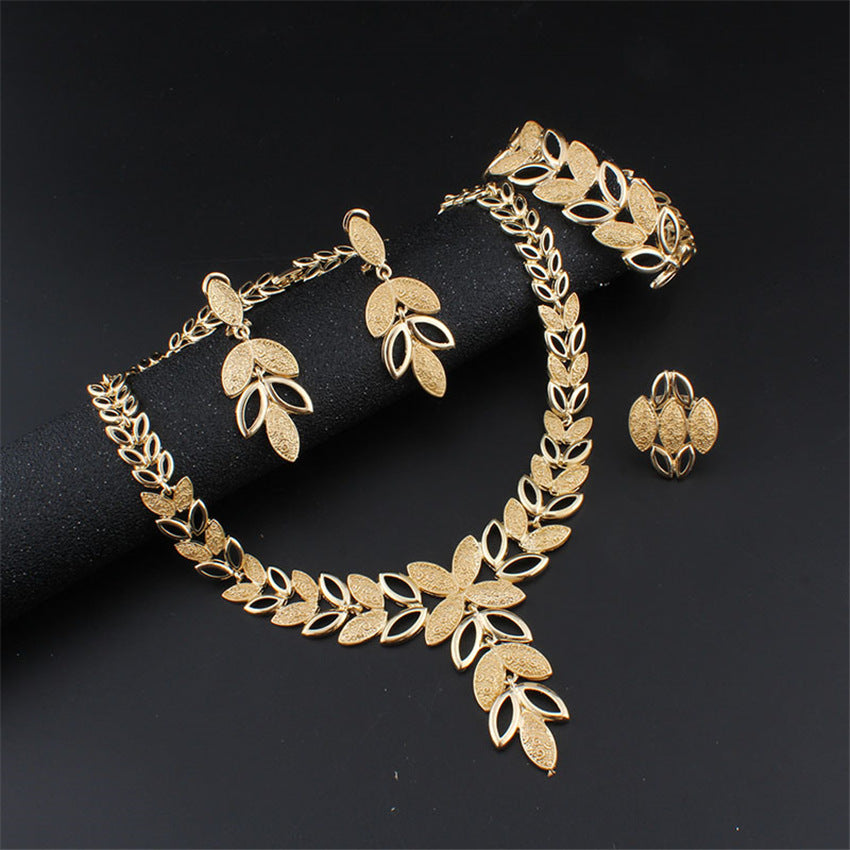 Four-piece Fashion Alloy Jewelry Necklace Earrings - My Store