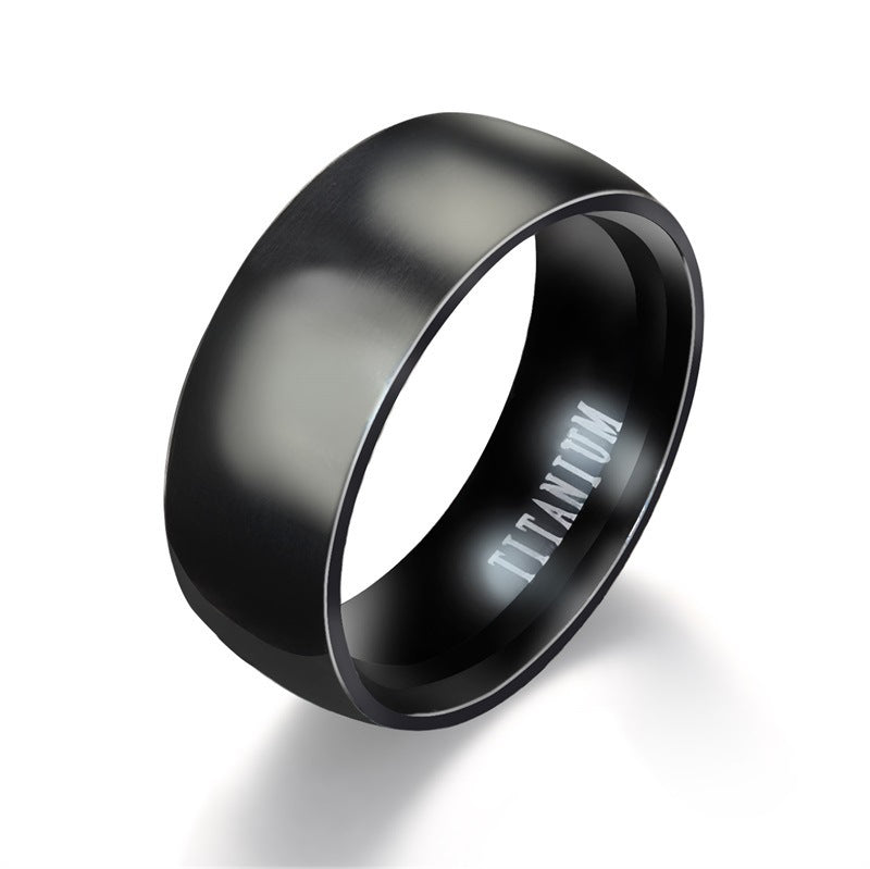 Men's Black Titanium Ring Matte Finished Classic Engagement Anel Jewelry For Male Wedding Bands - My Store