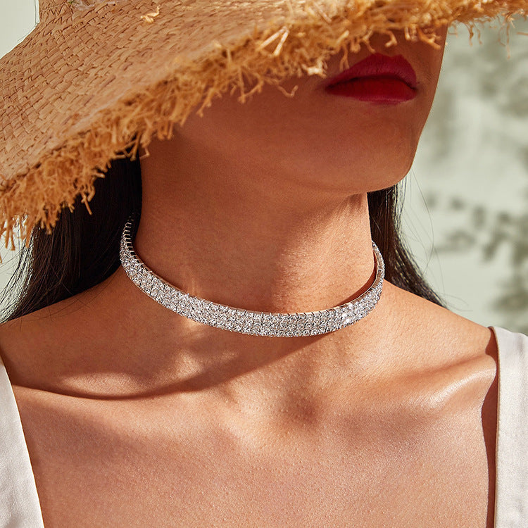 Fashion Choker Necklace Jewelry Full Of Diamonds - My Store