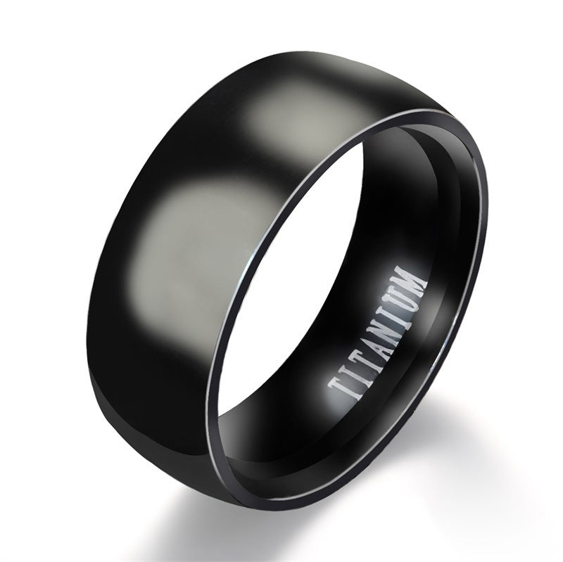 Men's Black Titanium Ring Matte Finished Classic Engagement Anel Jewelry For Male Wedding Bands - My Store