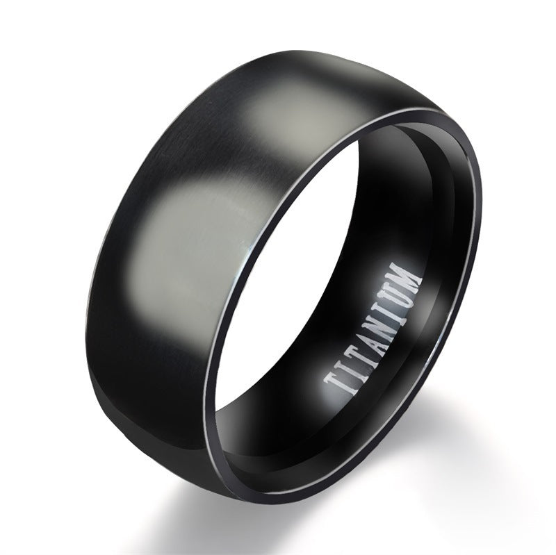 Men's Black Titanium Ring Matte Finished Classic Engagement Anel Jewelry For Male Wedding Bands - My Store