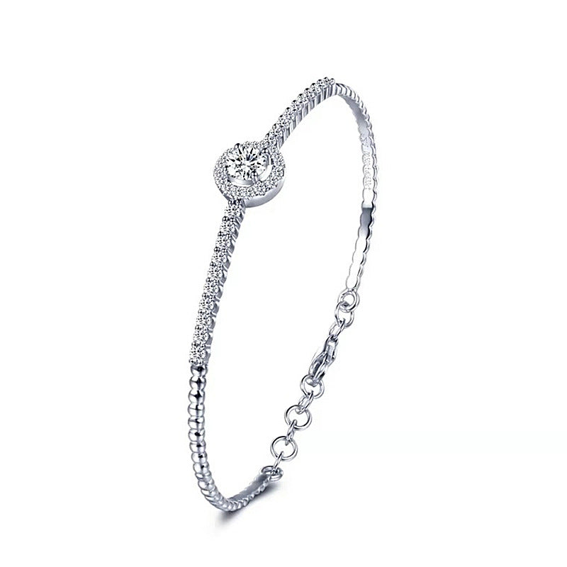 925 Sterling Silver Round Bag Bracelet Ladies Korean Fashion Moissanite Student  Jewelry - My Store