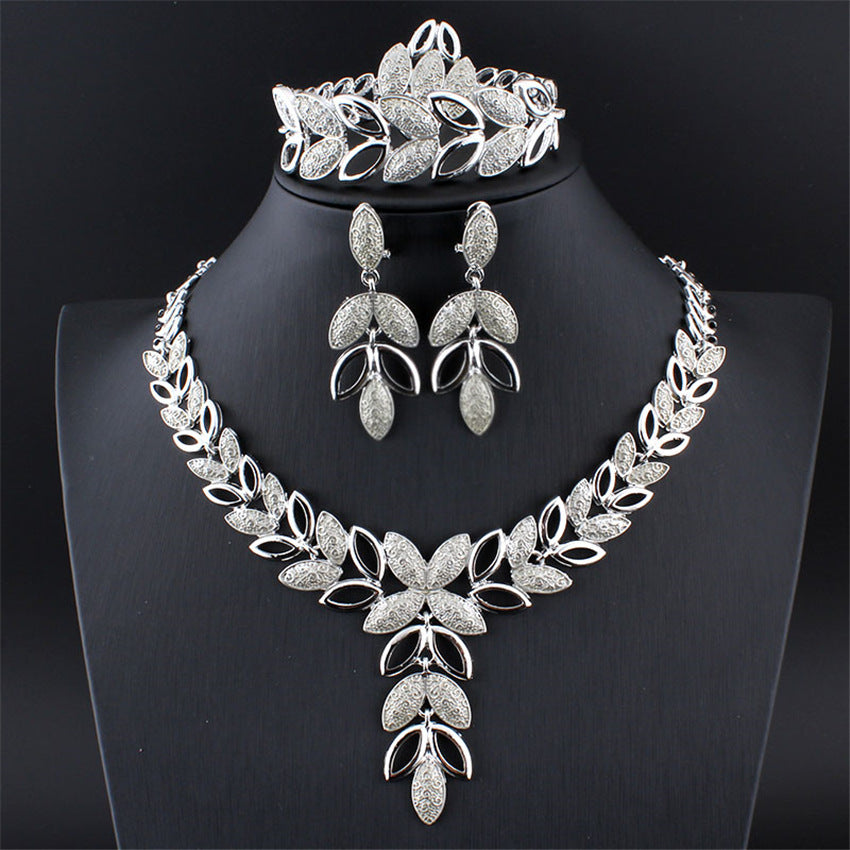 Four-piece Fashion Alloy Jewelry Necklace Earrings - My Store