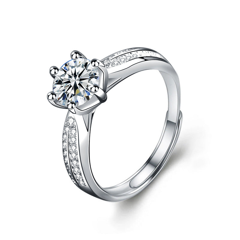 Women's Fashion Sterling Silver Moissanite Ring - My Store