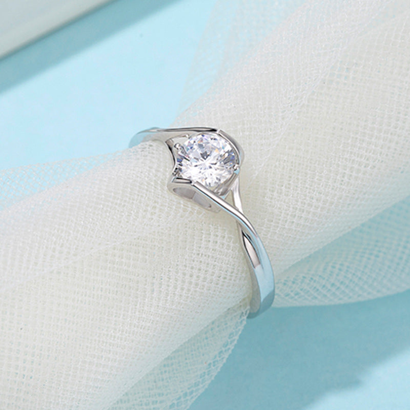 Fashionable Simple 0.5 Carat Moissanite Ring - My Store